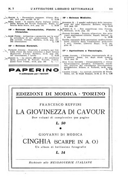 L'avvisatore librario settimanale bollettino bibliografico