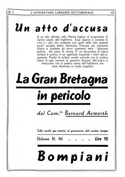 L'avvisatore librario settimanale bollettino bibliografico