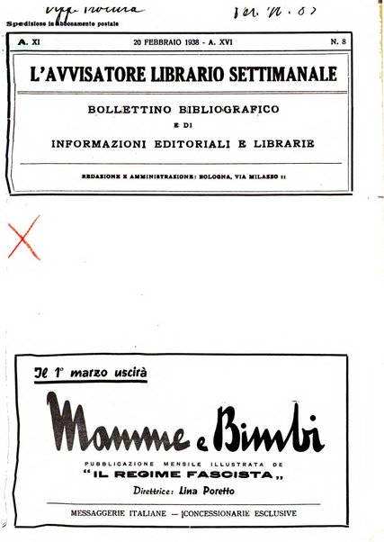 L'avvisatore librario settimanale bollettino bibliografico