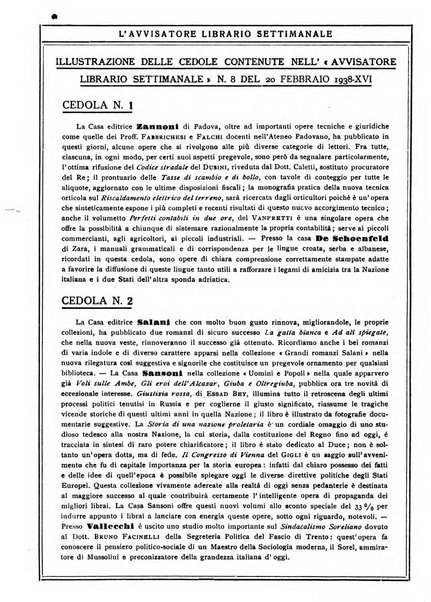 L'avvisatore librario settimanale bollettino bibliografico