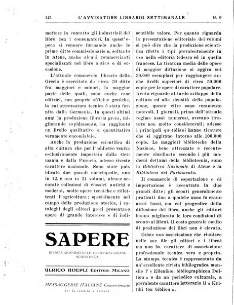 L'avvisatore librario settimanale bollettino bibliografico