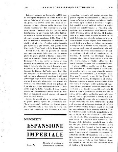 L'avvisatore librario settimanale bollettino bibliografico