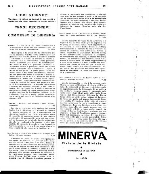 L'avvisatore librario settimanale bollettino bibliografico