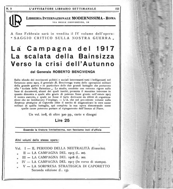 L'avvisatore librario settimanale bollettino bibliografico