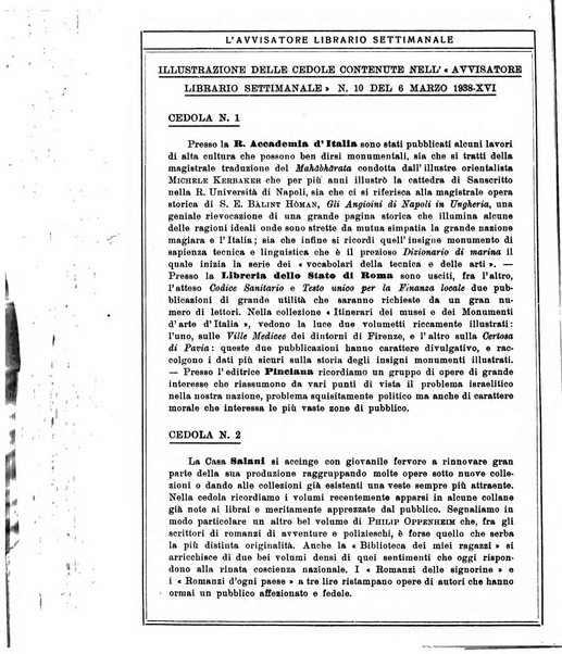 L'avvisatore librario settimanale bollettino bibliografico