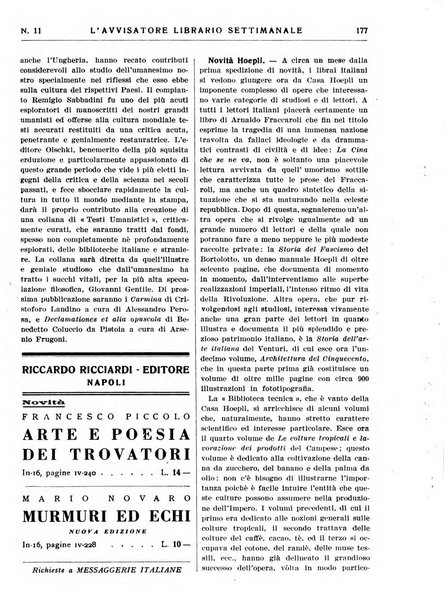 L'avvisatore librario settimanale bollettino bibliografico