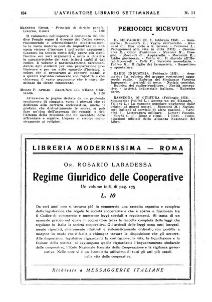 L'avvisatore librario settimanale bollettino bibliografico