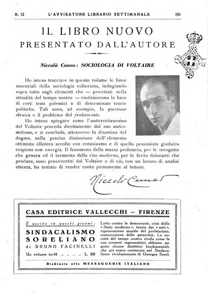 L'avvisatore librario settimanale bollettino bibliografico