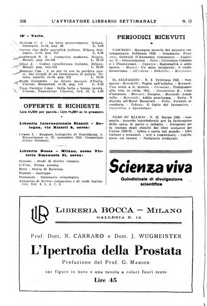 L'avvisatore librario settimanale bollettino bibliografico