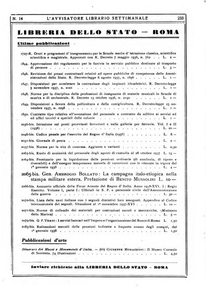 L'avvisatore librario settimanale bollettino bibliografico