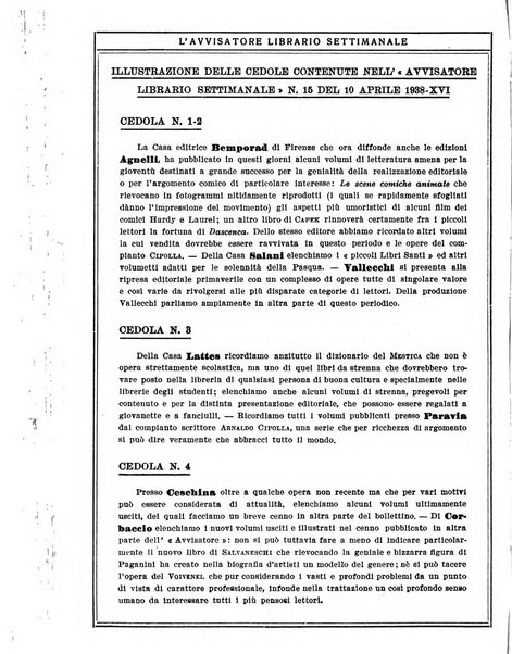 L'avvisatore librario settimanale bollettino bibliografico