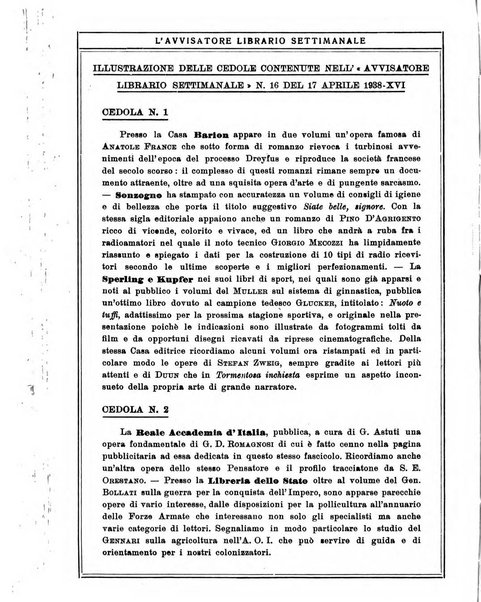 L'avvisatore librario settimanale bollettino bibliografico