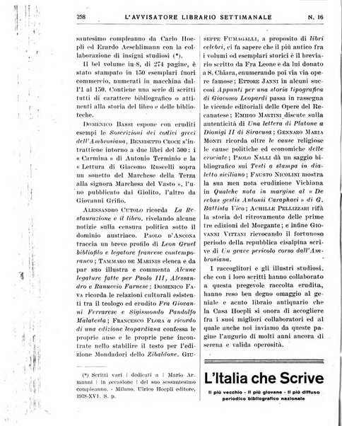 L'avvisatore librario settimanale bollettino bibliografico