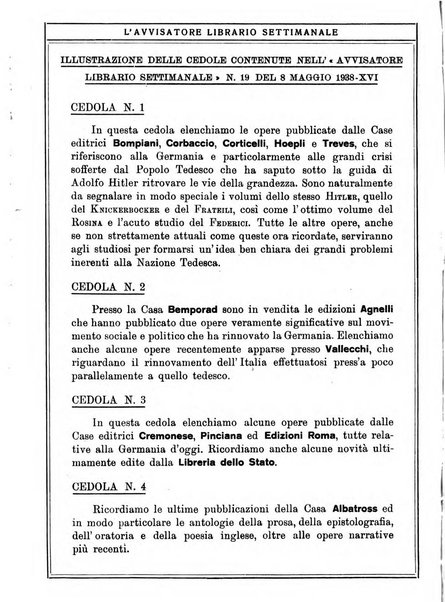 L'avvisatore librario settimanale bollettino bibliografico