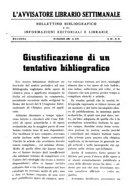 L'avvisatore librario settimanale bollettino bibliografico