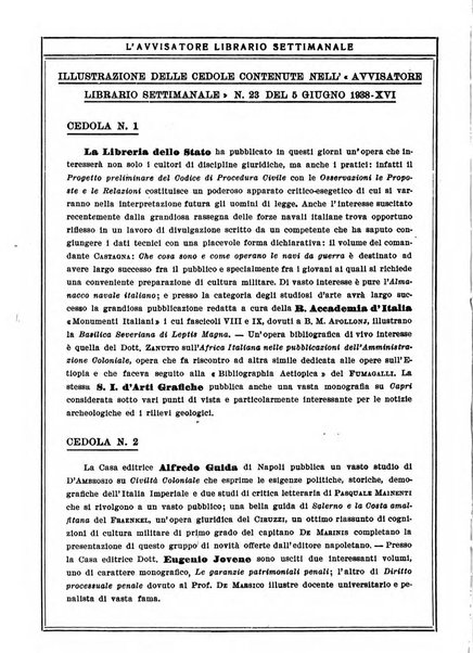 L'avvisatore librario settimanale bollettino bibliografico