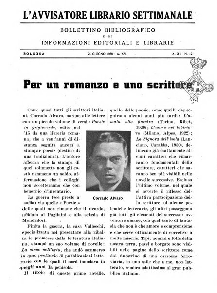 L'avvisatore librario settimanale bollettino bibliografico