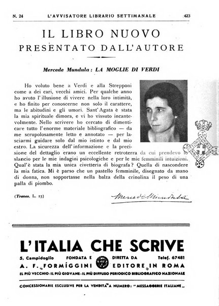 L'avvisatore librario settimanale bollettino bibliografico