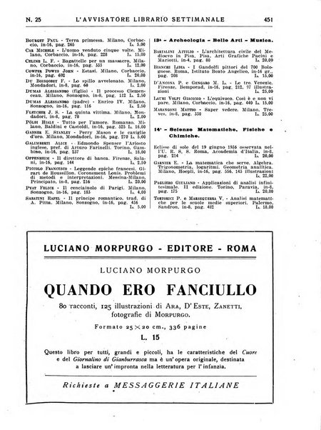 L'avvisatore librario settimanale bollettino bibliografico