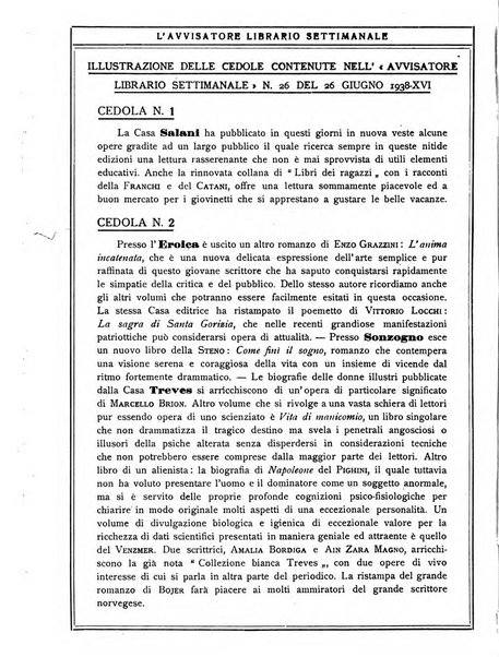 L'avvisatore librario settimanale bollettino bibliografico