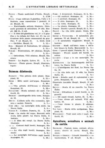 L'avvisatore librario settimanale bollettino bibliografico