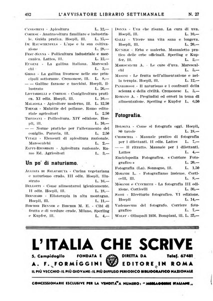 L'avvisatore librario settimanale bollettino bibliografico