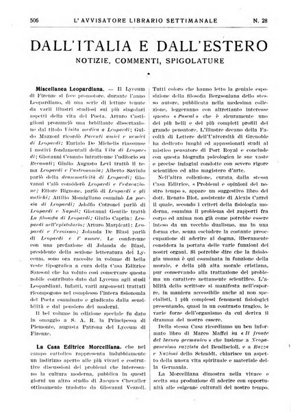 L'avvisatore librario settimanale bollettino bibliografico