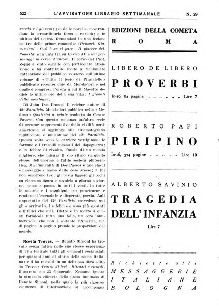 L'avvisatore librario settimanale bollettino bibliografico