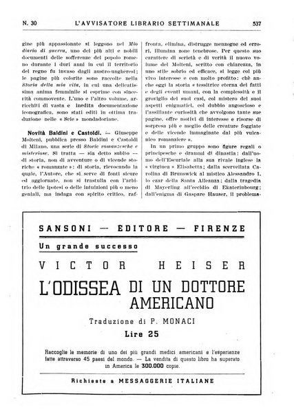 L'avvisatore librario settimanale bollettino bibliografico