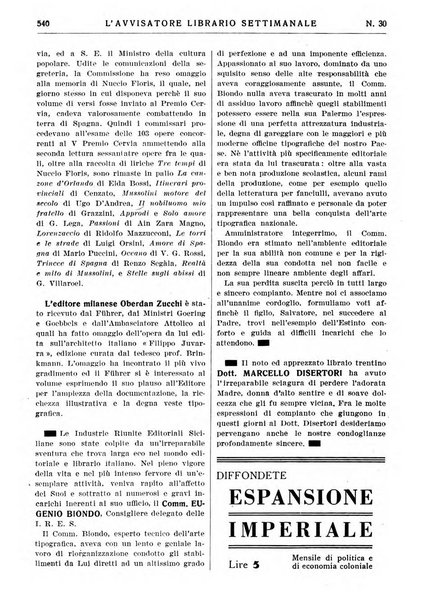 L'avvisatore librario settimanale bollettino bibliografico