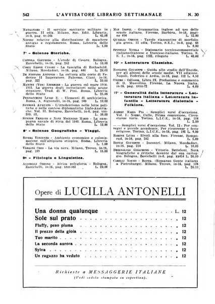 L'avvisatore librario settimanale bollettino bibliografico