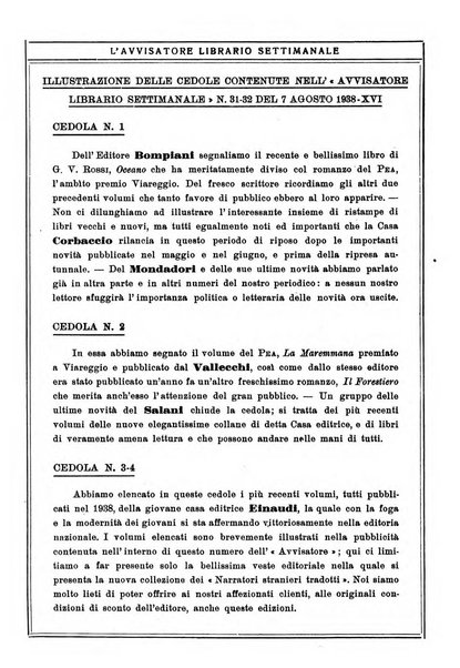 L'avvisatore librario settimanale bollettino bibliografico