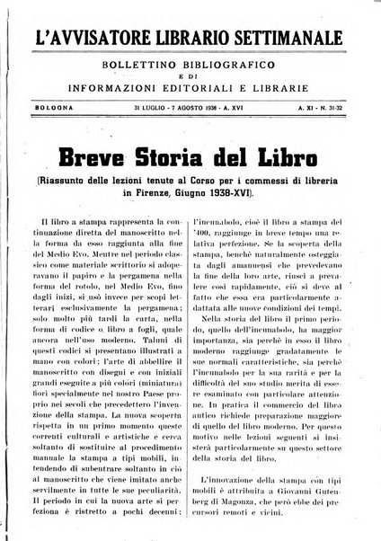 L'avvisatore librario settimanale bollettino bibliografico