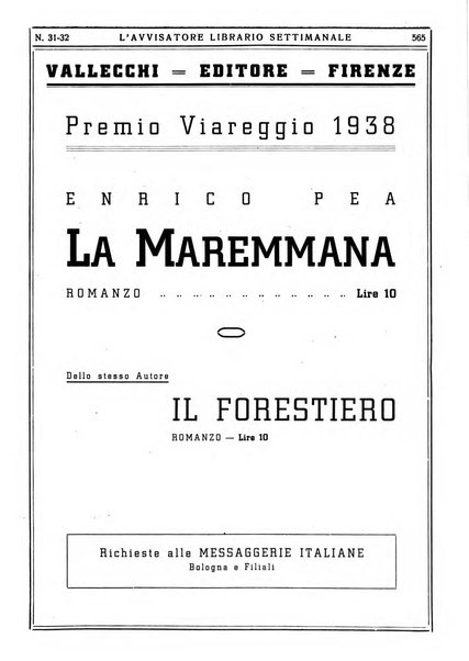 L'avvisatore librario settimanale bollettino bibliografico