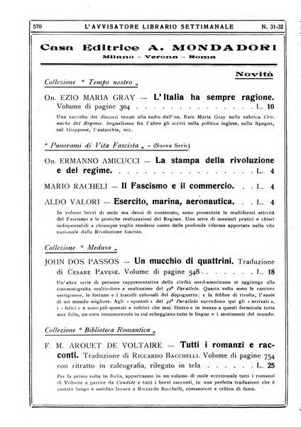 L'avvisatore librario settimanale bollettino bibliografico