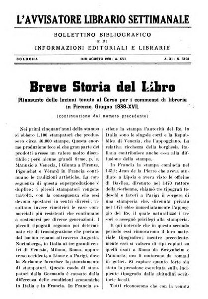 L'avvisatore librario settimanale bollettino bibliografico