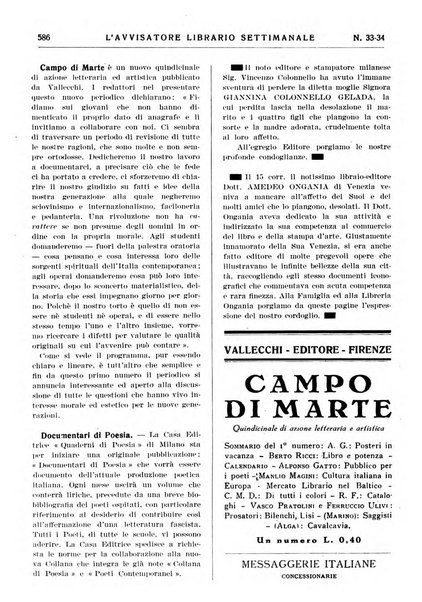 L'avvisatore librario settimanale bollettino bibliografico