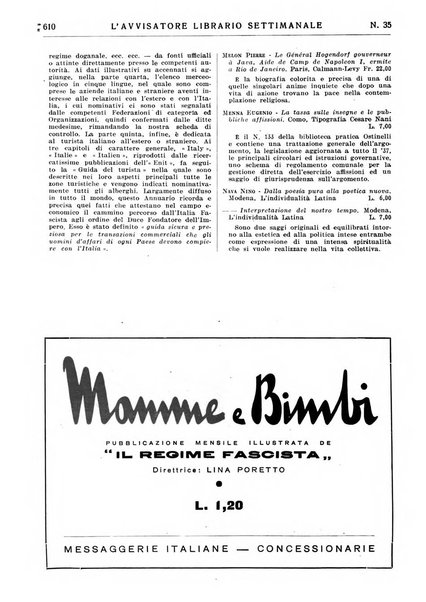 L'avvisatore librario settimanale bollettino bibliografico