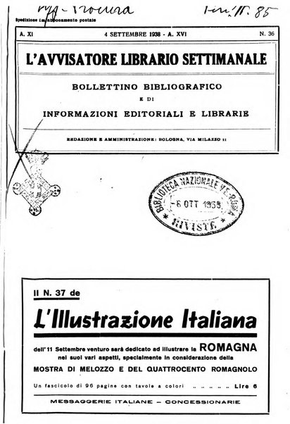 L'avvisatore librario settimanale bollettino bibliografico