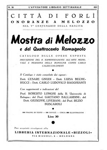 L'avvisatore librario settimanale bollettino bibliografico