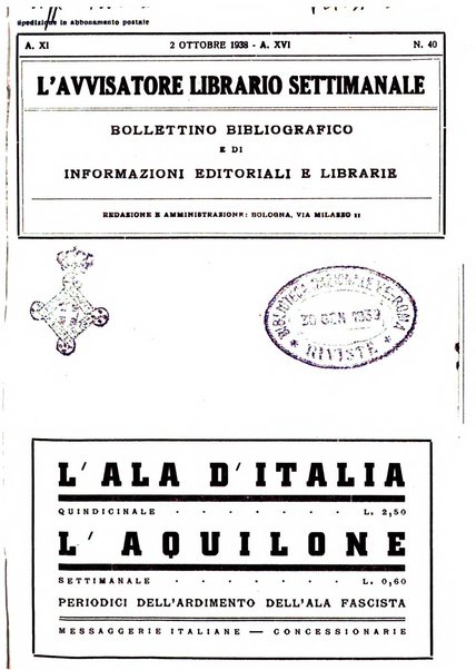 L'avvisatore librario settimanale bollettino bibliografico