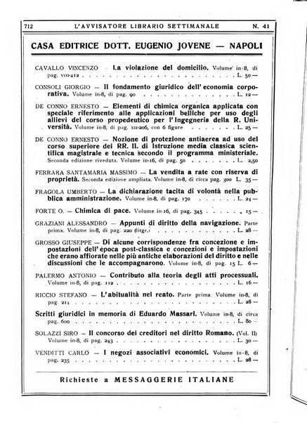 L'avvisatore librario settimanale bollettino bibliografico