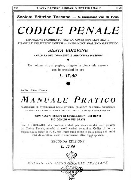 L'avvisatore librario settimanale bollettino bibliografico