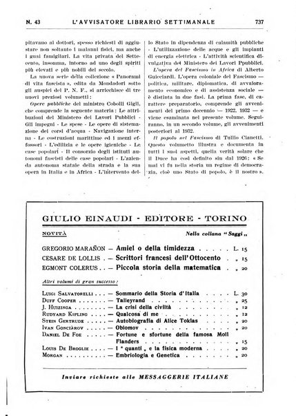 L'avvisatore librario settimanale bollettino bibliografico