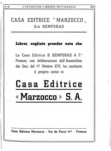 L'avvisatore librario settimanale bollettino bibliografico