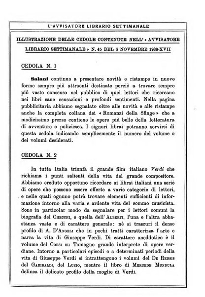 L'avvisatore librario settimanale bollettino bibliografico