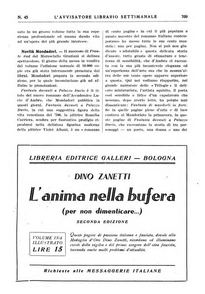 L'avvisatore librario settimanale bollettino bibliografico