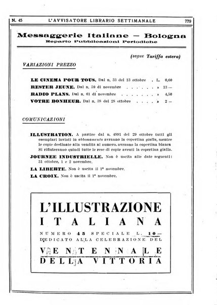 L'avvisatore librario settimanale bollettino bibliografico