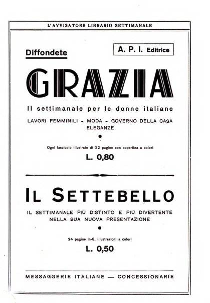 L'avvisatore librario settimanale bollettino bibliografico