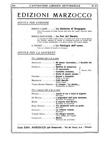 L'avvisatore librario settimanale bollettino bibliografico